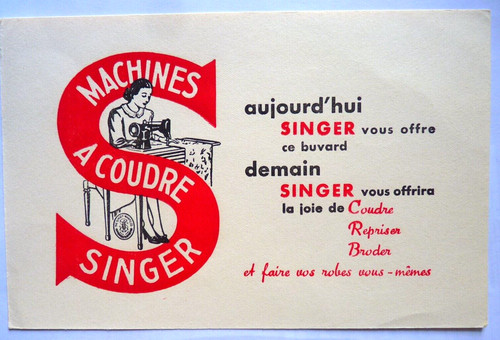 Buvard singer woman sewing - buvard,
