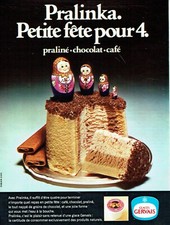 Publicité Advertising 0524  1972    Gervais  glaces Pralinka  petite fete pour 4