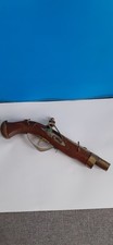 ANCIEN JOUET FACTICE REPLIQUE PISTOLET EN BOIS ET LAITON