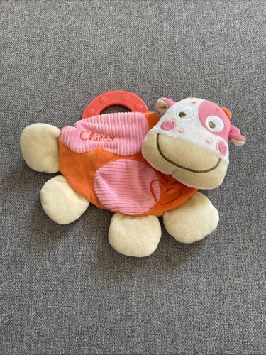 Doudou plat chicco vache - plat, rose