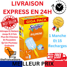 Plumeau, duster, Attrape & Retient, Kit 1 Manche Et 15 Recharges Swiffer Duster