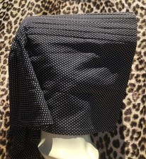 FRENCH 1900s PRAIRIE SUNBONNET BONNET~ BLACK & WHITE POLKA DOTS ~ UNWORN ANTIQUE
