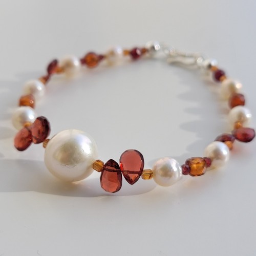 Bracelet argent perle - argent, de