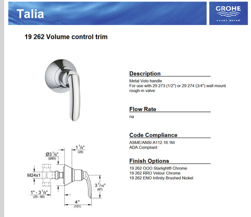 Grohe 262 rro - 19, chrome