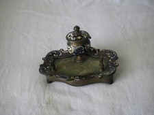 Encrier ancien bronze et