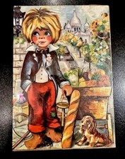 Rare Tableau Poulbot Paris Emballage D’origine Circa 1970 Vintage.