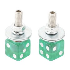 Paire Vis Plaque Immatriculation Moto Et Écrous Plastique vert Dés Custom E03