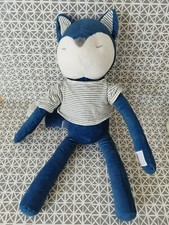 Doudou peluche renard bleu