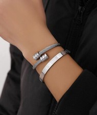 2x Bracelet Acier Inoxydable