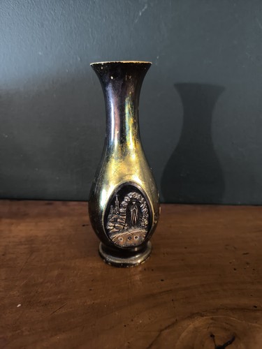 Ancien vase bois nacré - ancien,