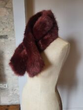 GF12/ Caroll Echarpe en fausse fourrure bordeaux L92cm faux fur scarf