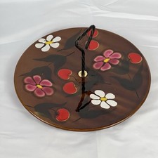 Plateau A Fromage Vintage Poët-Laval En Céramique Aux Motifs Floraux