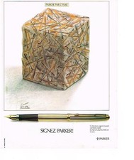 PUBLICITE ADVERTISING   1979   PARKER  stylo plume signé CESAR