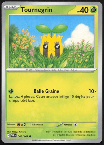 Carte pokémon tournegrin - carte,
