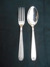 2 couverts Coquille - métal argenté - poinçon 84 gr . 2 lions passant