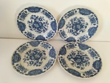 4 assiettes à dessert anglaises Ridgway Windsor bleues – Staffordshire