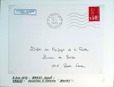 ESCORTEUR BOUVET FRANCE CACHET NAVAL OBLITERATION POSTE ENVELOPPE 60