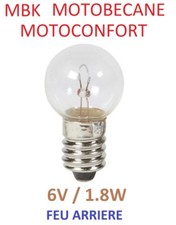 AMPOULE FEU ARRIERE 6V 1.8W MBK 41 51 MOTOBECANE MOTOCONFORT MOBYLETTE A VISSER