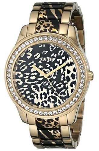 Guess gold tone leopard print - gold,