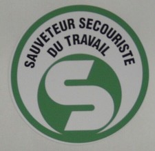 lot de 3 sticker adhésif puissant Sauveteur secouriste du travail diam : 90 mn