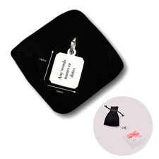 Charm Rectangulaire Personnalisé, Toute Gravure, Acier Inoxydable Argenté, Gravé