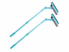 2 lave-vitres articulés télescopiques avec éponge et raclette - Sichler Haushal
