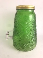 Fontaine à jus distributeur de boissons récipient en verre vert 26 cm