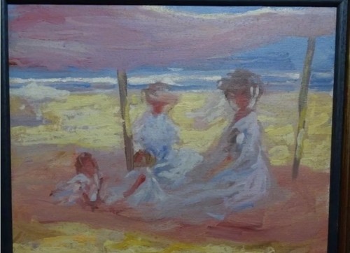 Tableau huile paysage marin - tableau,
