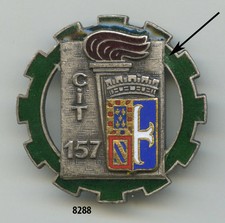 Insigne train , Centre d’Instruction du Train 157 ,  (  vert foncé  )