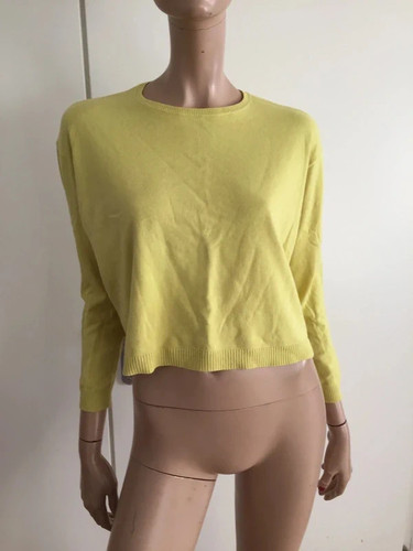 Pull court large jaune - court, zara