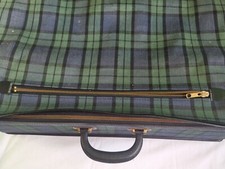 Valise écossaise pliante vintage à carreaux Piercan vert/noir/bleu