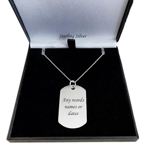 Argent sterling dogtag collier - dogtag,