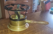  Joli Réchaud en Cuivre Pigeon - Vintage - Poignée en Bois - Bel Objet Déco 