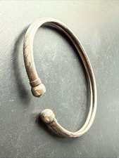 Ancien Bracelet Gourmette En Argent Massif Silver Maille Jonc art nouveau simple