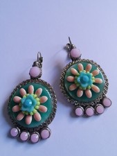 Boucles d'oreilles vintage Franck Herval 5,2 x 2,8 cm
