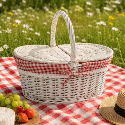 Panier picnic blanc - picnic, minable