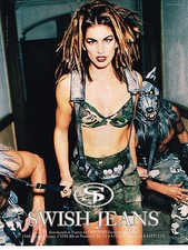 PUBLICITE ADVERTISING 035  1998  SWISH JEANS   par CINDY CRAWFORD