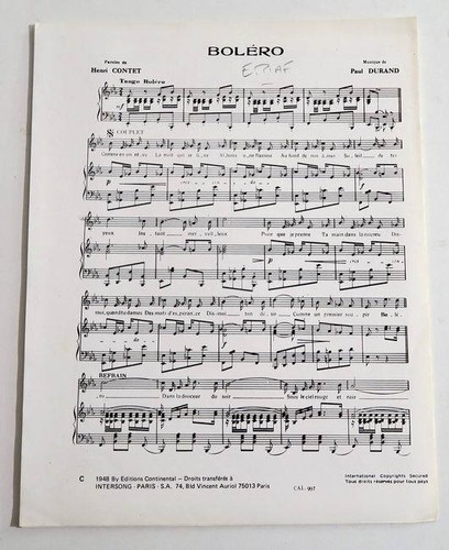 Partition vintage sheet music