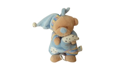 Peluche ours musical - , bleu