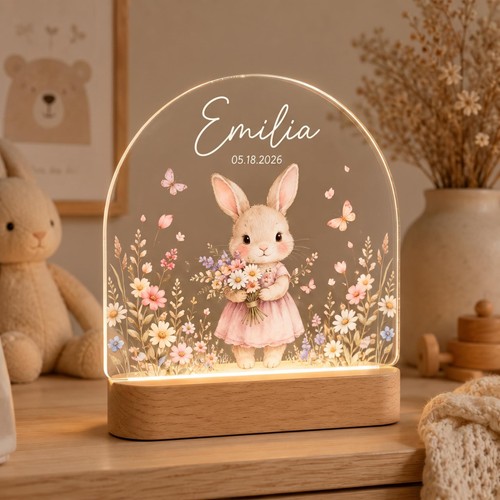 Veilleuse lapin fleurs - veilleuse,