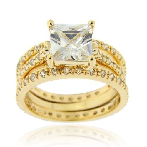 Bague fiançailles carrée - de,