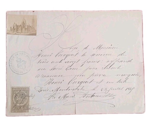 Reçu 1887 sacré - reçu,