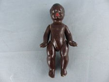 Ancien poupon poupée bébé noir articulé en biscuit ? plâtre ? hauteur 18,5 cm