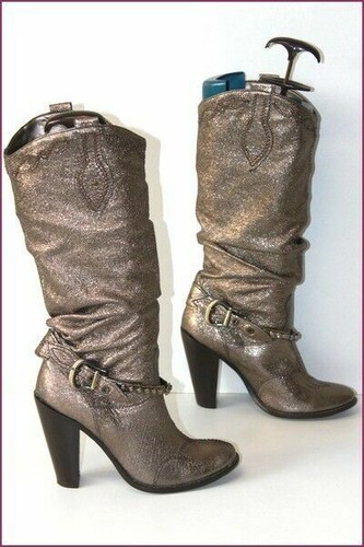 Texto bottes cuir plissé - cuir,