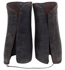 Paire de guêtres en cuir noir