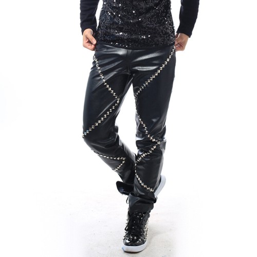 Homme simili cuir clouté - cuir,