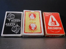 lot de 3 jeux de cartes publicitaires  HARDY / ADELSHOFFEN / LUCAS BOLS .