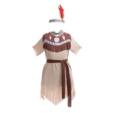 Deguisement Costume Robe de Princesse Pocahontas avec Bandeau pour Enfant Fil...