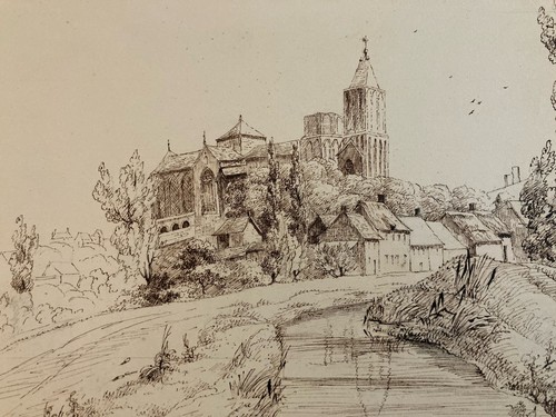 Très beau dessin lavis - très, encre