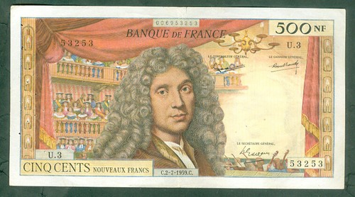 Rare billet 500nf molière - billet,
